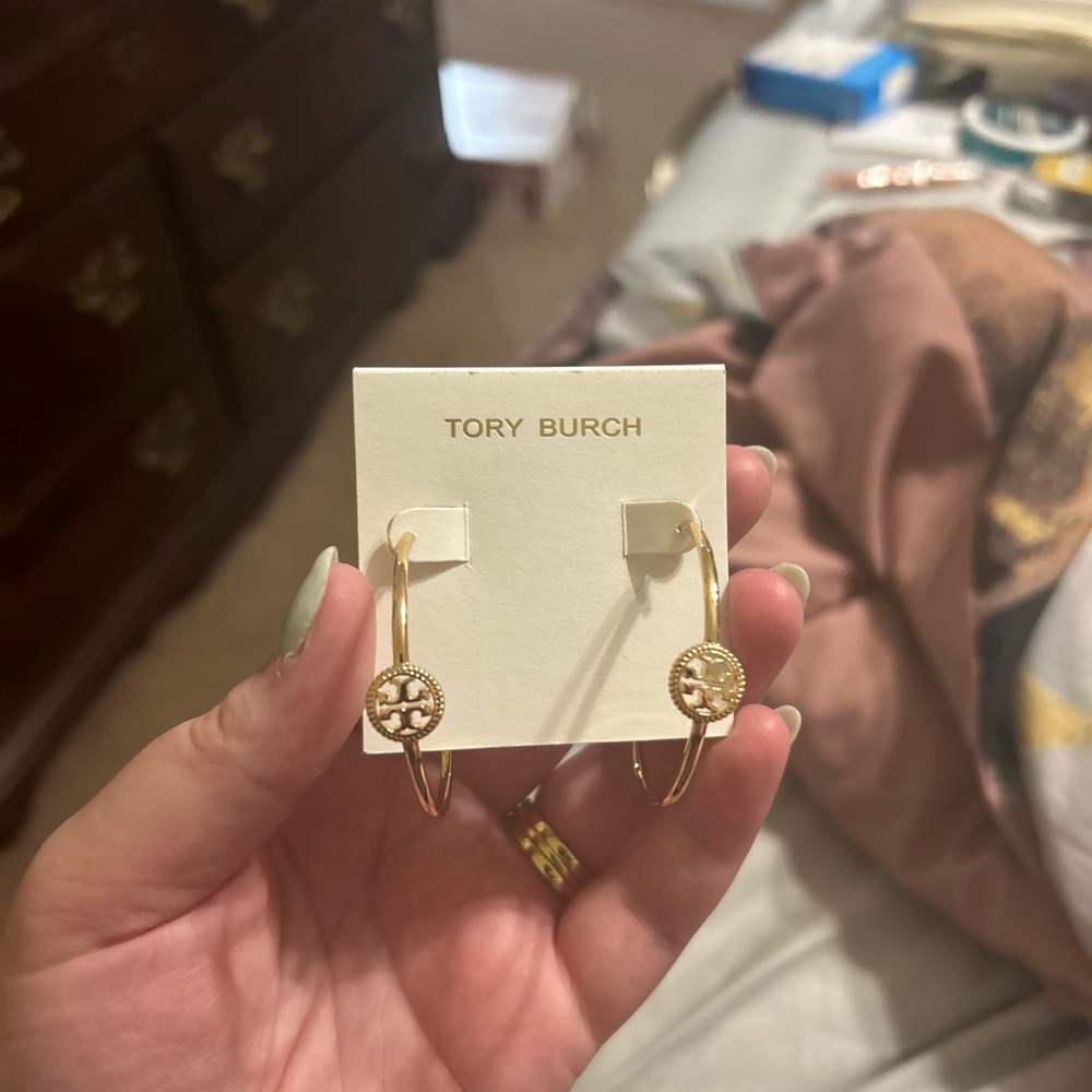 Tory Burch Hoop Earrings Medium Size